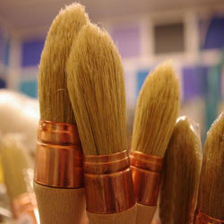Small Round Paint Brush Natural White Silk